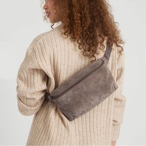 THE SAK SUEDE LEATHER CARAWAY SMALL BELT BAG FANNY PACK ADJUSTABLE Taupe Brown
